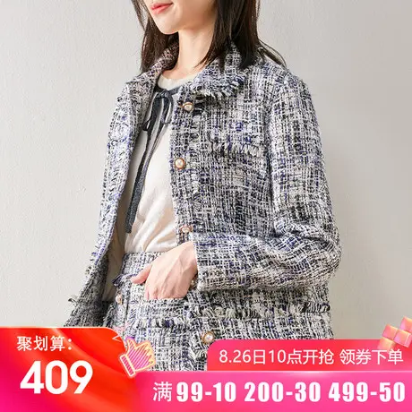 娅丽达女装短款外套女2019秋季新款修身显瘦polo领韩版休闲上衣图片